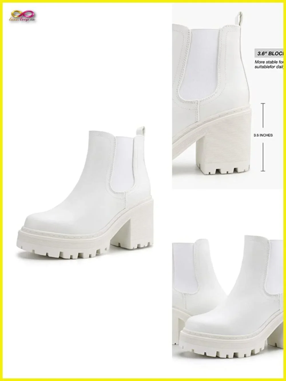 Women's Chelsea Boots Platform Ankle Booties Non-slip Rubber Sole